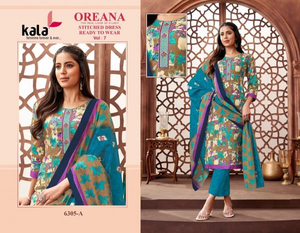 Kala Oreana Vol 7 Ready Made Cotton Printed Dress